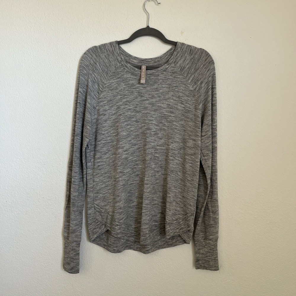 Athleta Gray Long Sleeve Top Size M Modal Soft Lightweight Athleisure